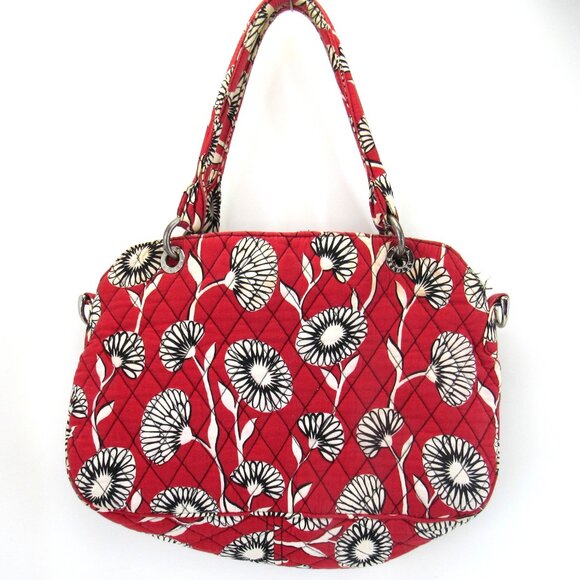 Vera Bradley Deco Daisy Double Handle & Shoulder Strap Purse with Makeup Bag - Picture 4 of 10